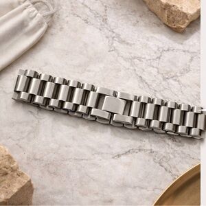 Silver Stainless Steel Chunky Style Unisex Bracelet adjustable